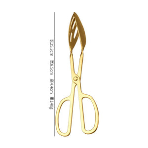 Stainless Steel Buffet Tongs Scissors Serving BBQ Tools for Salad Bread Kitchen Accessories