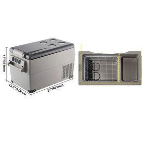 Portable Car Fridge (20-55L) with Dual Power (12/24V DC, 110-240V)