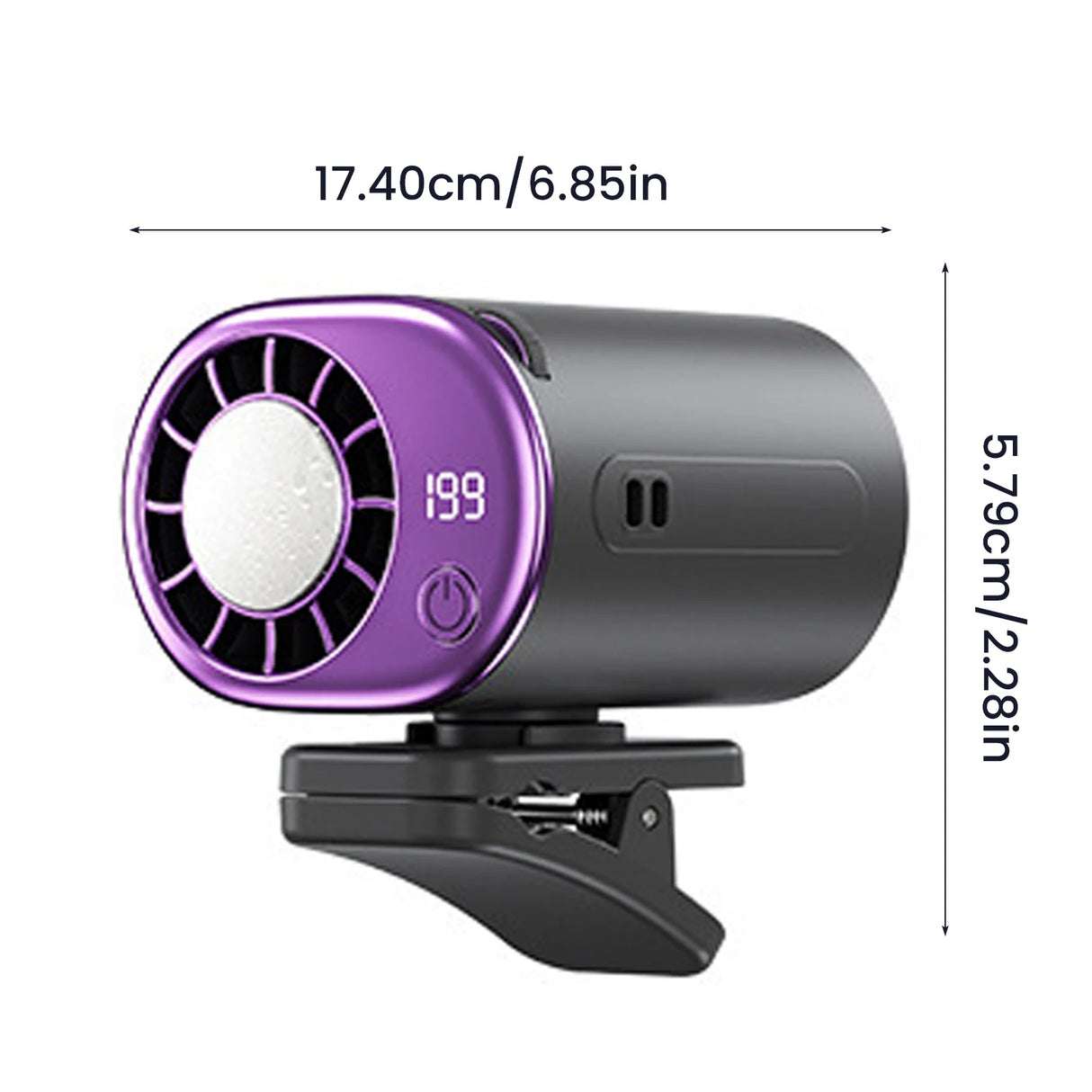 Hands-Free Hanging Neck Fan USB Rechargeable Desk Fan with LED Display 199 Speeds Adjustable for Camping Outdoor