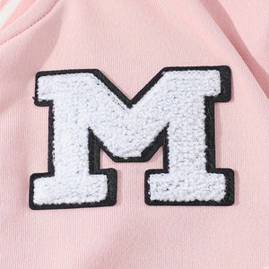 Autumn Winter Girls Letter Embroidery Baseball Uniform Set
