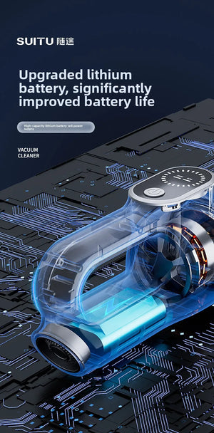 65000RPM Portable Car Vacuum Cleaner Wireless Handheld Mini Wet Dry Silent Powerful for Auto Cleaning