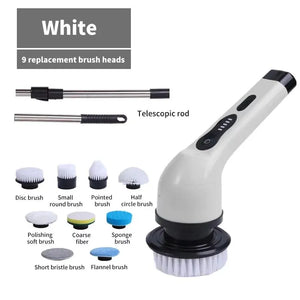 9 in 1Electric Spin Scrubber,Cordless Cleaning Brush Shower Scrubber – Adjustable Extension Handle Waterproof for Tub Tile Floor