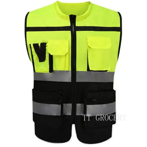 Safety First Men's Reflective Work Vest with Practical Features