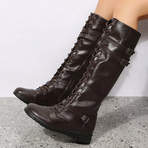 Bold Winter Style: Combat Cowboy Knee High Boots