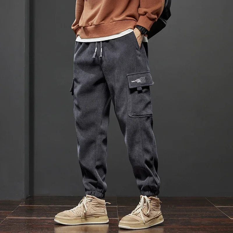 Men's Armygreen  Gray  and Black Cargo Joggers