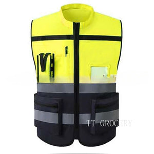 Safety First Men's Reflective Work Vest with Practical Features