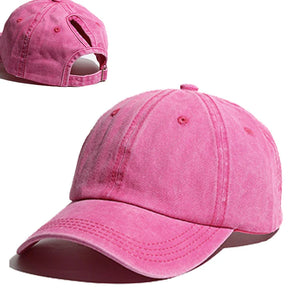 Distressed Ponytail Baseball Cap