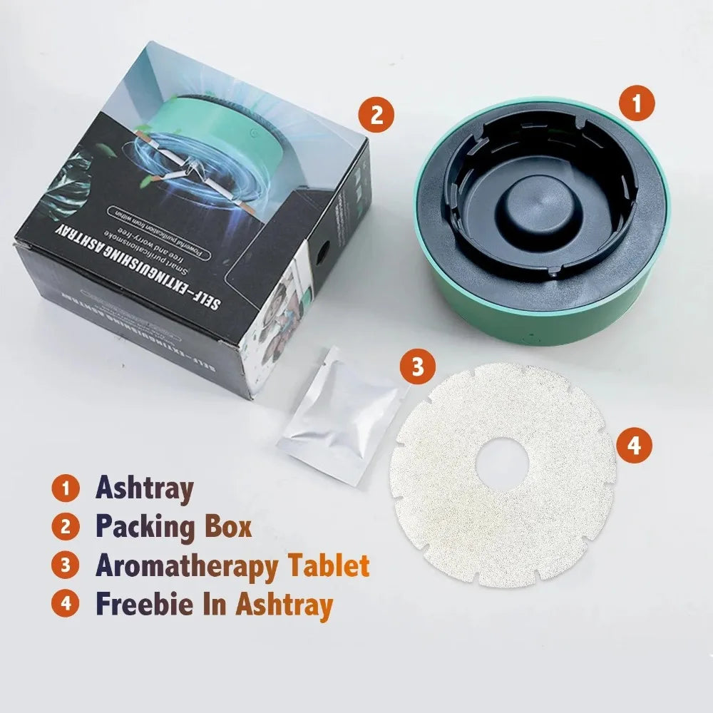 Smart Ashtray Air Purifier,Remove Secondhand Smoke and Tobacco Odor Instantly,Batteries Not Included, Ring Aromatherapy Tablets