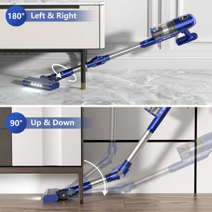 PrettyCare P1 Cordless Vacuum Cleaner 45 Mins 28Kpa Powerful Stick Vacuum with Brushless Motor LED Touch Display