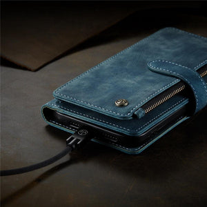 Vintage Card Holder Leather Wallet Case for iPhone 11 12 13 14 Pro Max Mini XR XS Max 8 7 6s Plus SE Storage Pocket Cover Flip Case PU Leather Protective Case With Magnetic Closure