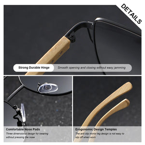 BARCUR Luxury High-Quality UV400 Women’s Polarized Sunglasses Cat Eye Bamboo Foot Frame Mirrored Lenses Presented in a White Gift Box for Summer