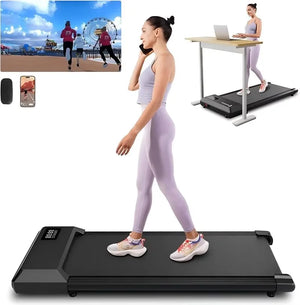 2-in-1 Walking Treadmill: 2.5HP Mini Folding Pad with App & Remote