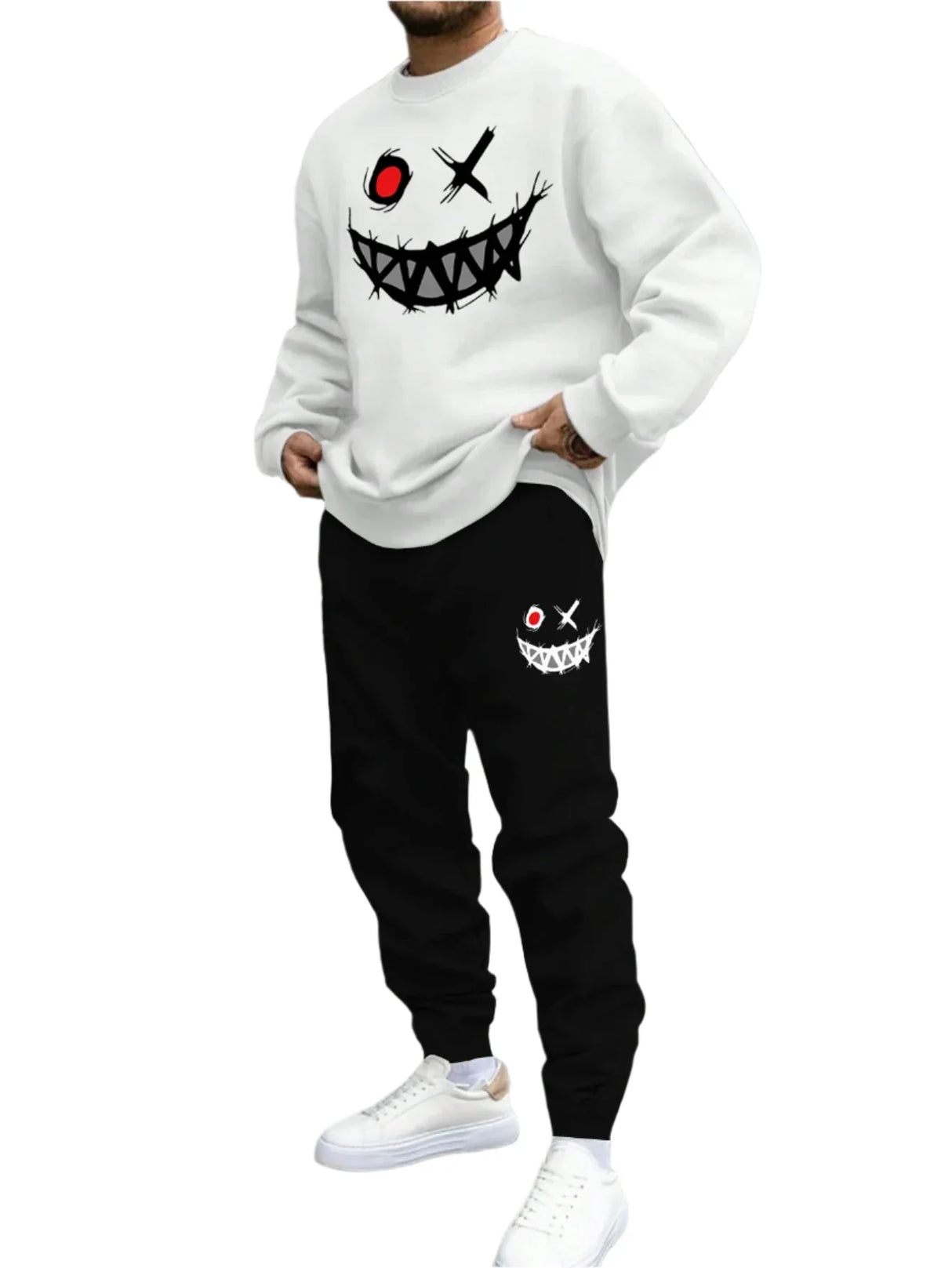Printed Hoodie Sweatshirt Set