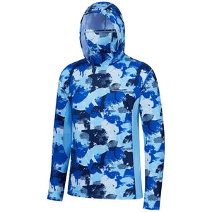 Camo Hoodie Shirt with Face Mask