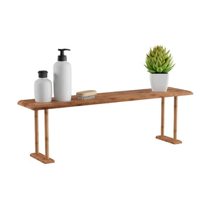 Bamboo Sink Shelf Countertop - Non-Slip Counter Organizer and Space-Saving Storage