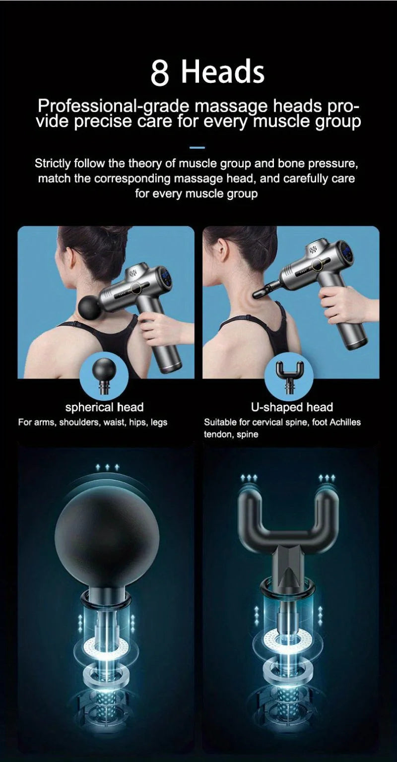 Deep Muscle Massage Gun Portable, Fascia Vibration Gun for Body Neck Back Relaxation, Fitness Slimming Tool