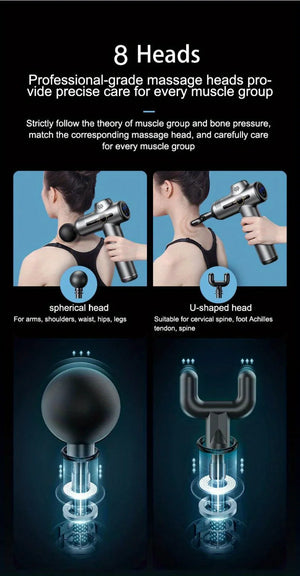Deep Muscle Massage Gun Portable, Fascia Vibration Gun for Body Neck Back Relaxation, Fitness Slimming Tool