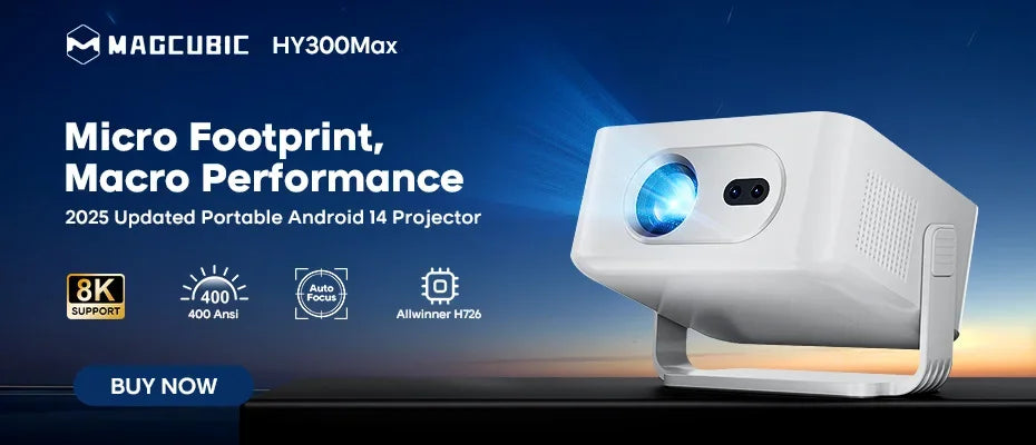 Magcubic HY310 Home Projector 1080P Mini Projector 4K AF Native 5W Speaker Air Mouse Voice Assistant Upgrated 330ANSI Android11