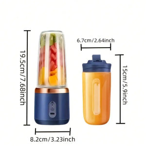 Juicer Cup + Portable Outdoor Cup, Dual Cups, Detachable, Easy To Clean, For Making Fine Juice, Fruit Blender, Beverage Maker, Suitable For Home, Outdoor Travel, Office, USB Charging, Portable Blender, Juice Mixer - Perfect G