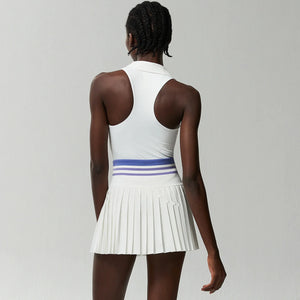 Women's Summer Two Piece Set  High Waisted Mini Skirt & Backless Sports Bra