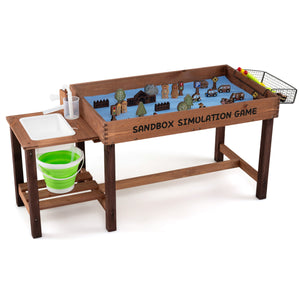 Sensory Table with Water Pump & Sink and 33 Sand Toys for Toddlers