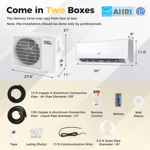 Serie Airtural 12000 BTU  21 SEER2  208-230V aireÂ acondicionadoÂ split sin ductos con bomba de calor