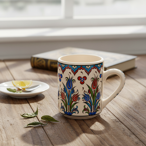 Set of 4 Handmade in Türkiye Ceramic Botanical Mugs - 9 Styles Available