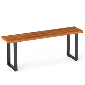 Set of 1 Wood Patio Bench 47.5" Long Dining Bench for Entryway Poolside