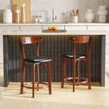 Set of 2 24 Inch Modern Armless Upholstered Cushioned Seat Island Dining Chairs for Kitchen