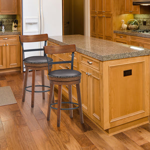 Set of 2 30.5 Inch Swivel Pub Height Bar Stool