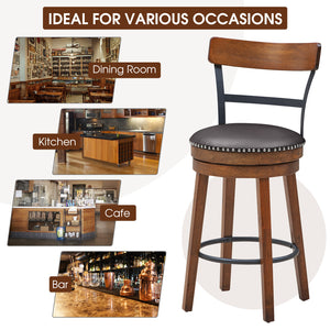 Set of 2 30.5 Inch Swivel Pub Height Bar Stool