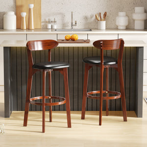 Set of 2 29 Inch Modern Armless Upholstered Cushioned Seat Island Dining Chairs for Kitchen