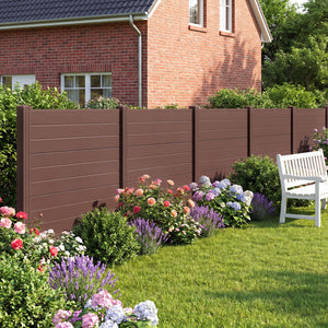 Set of 2 48 x 38 Inch Air Conditioner Fence 2 Panels with Metal Ground Stakes-Brown