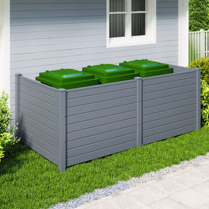 Set of 2 48 x 38 Inch Air Conditioner Fence 2 Panels with Metal Ground Stakes-Gray