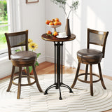 Set of 2 Bar Stools 25" Swivel Bar Chairs Leathaire Counter Height Stools-Brown