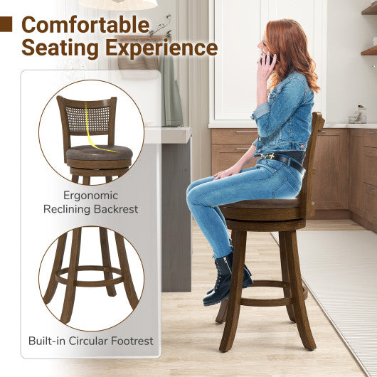 Dining Chairs Set of 2 Kitchen Side Chairs Mid-century Armless Dinette Chairs-Coffee