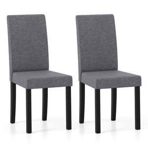 Set of 2 Dining Chair Mid-Century Modern Fabric Upholstered Parson Chairs-Dark Gray