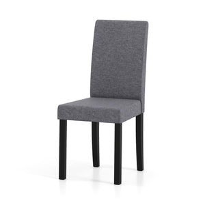 Set of 2 Dining Chair Mid-Century Modern Fabric Upholstered Parson Chairs-Dark Gray