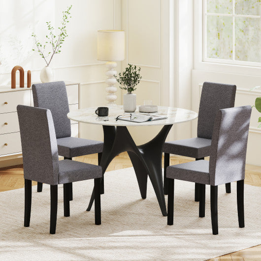Set of 2 Dining Chair Mid-Century Modern Fabric Upholstered Parson Chairs-Beige