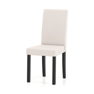 Set of 2 Dining Chair Mid-Century Modern Fabric Upholstered Parson Chairs-Beige