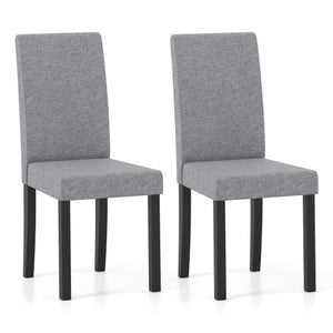 Set of 2 Dining Chair Mid-Century Modern Fabric Upholstered Parson Chairs-Light Gray