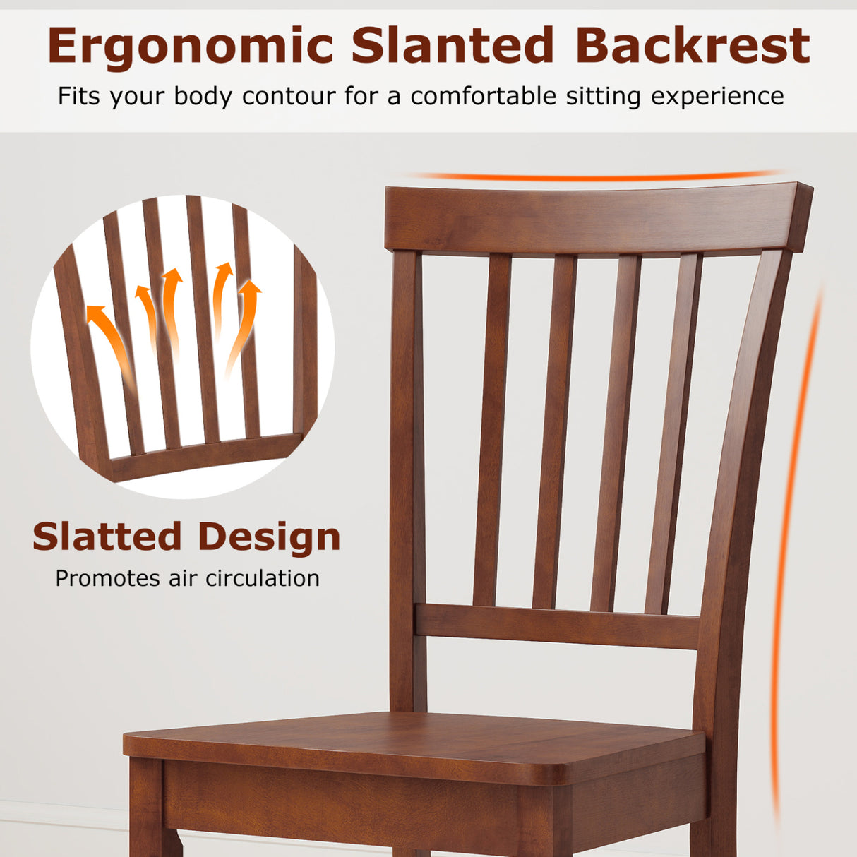 Set of 2 Dining Chairs with Solid Wooden Legs
