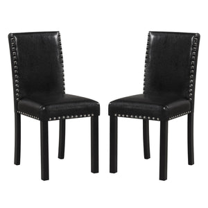 Set of 2 Dining Chairs with Solid Rubber and Wood Legs