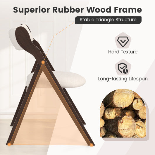 Set of 2 Folding Chairs with Comfy Padded Backrest and Seat-Brown