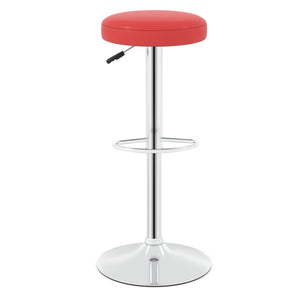 Set of 2 Height-adjustable Swivel Bar Stool with 360Â° Swivel bar stool-Red
