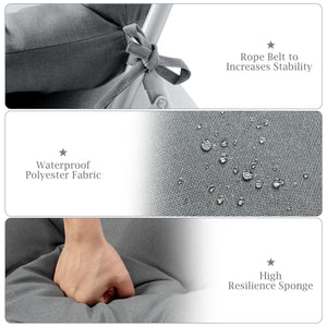 Set of 2 High Back Chair Cushion with Adjustable Height-Gray