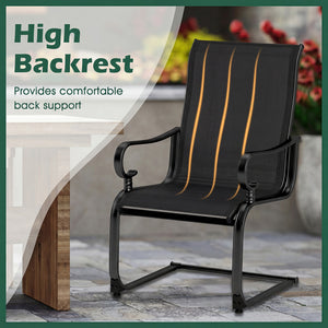 Set of 2 Patio Chairs with Quick-drying and Breathable Fabric for Backyard-Black