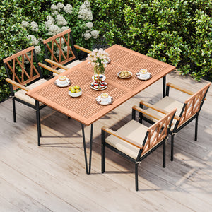 Set of 2 Patio Dining Chairs with Removable Padded Cushions-18 Inches