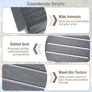 Set of 2 Patio Dining Chairs with Wide Armrests-Black