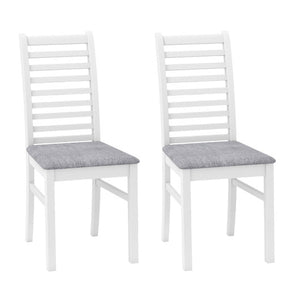 Set of 2 Wooden Dining Chair with Rubber Wood Legs for Living Room-White